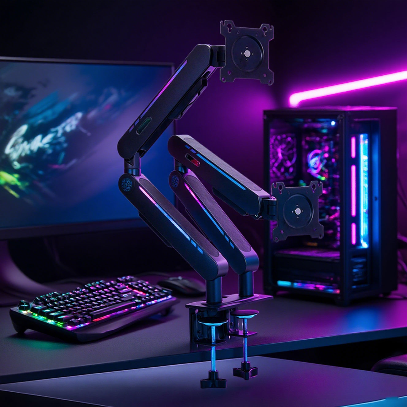 Monitor Stand - حامل مكتب جديد بذراع مزدوج قابل
