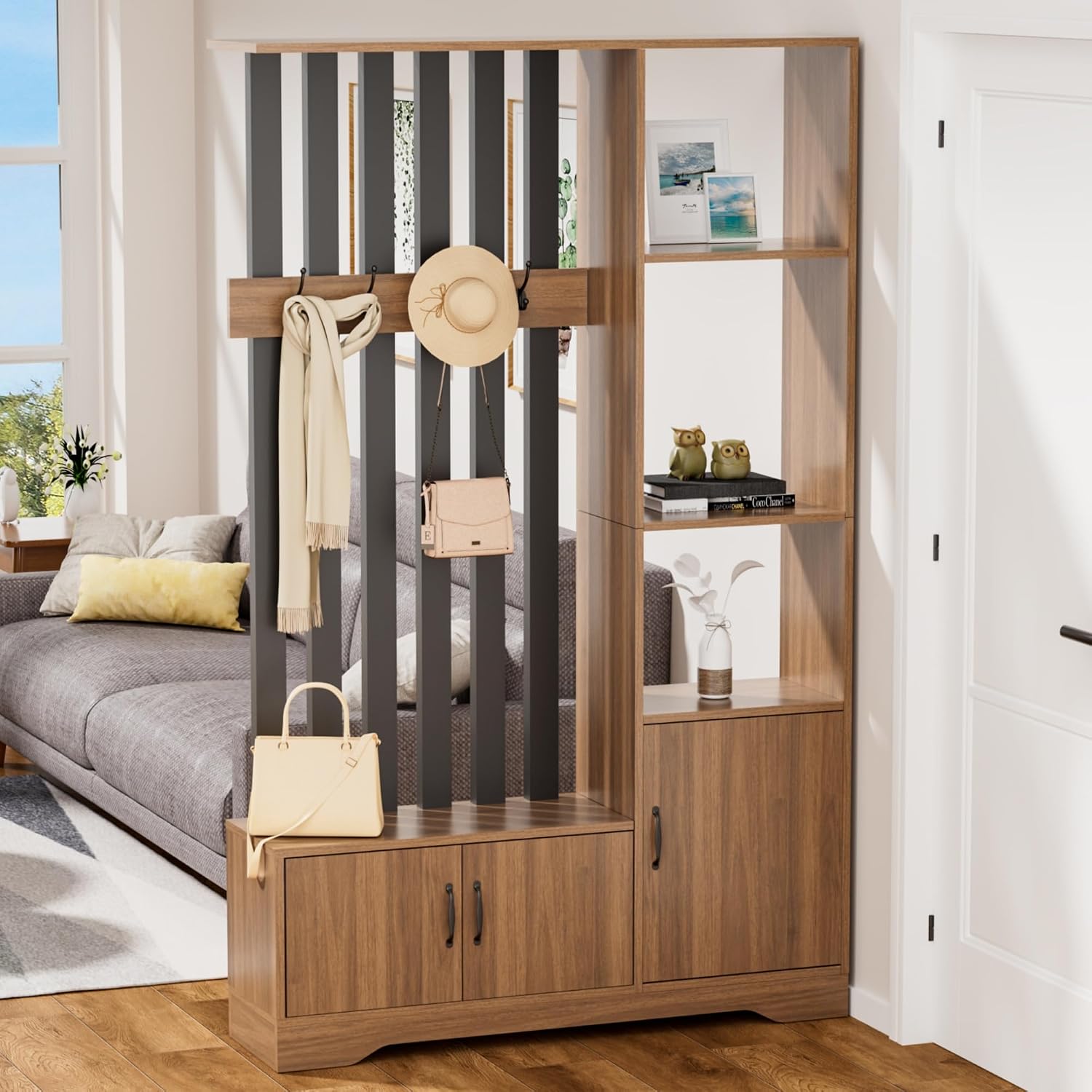 Partition Screen Divider - فاصل غرفة مع أرفف، حاجز من