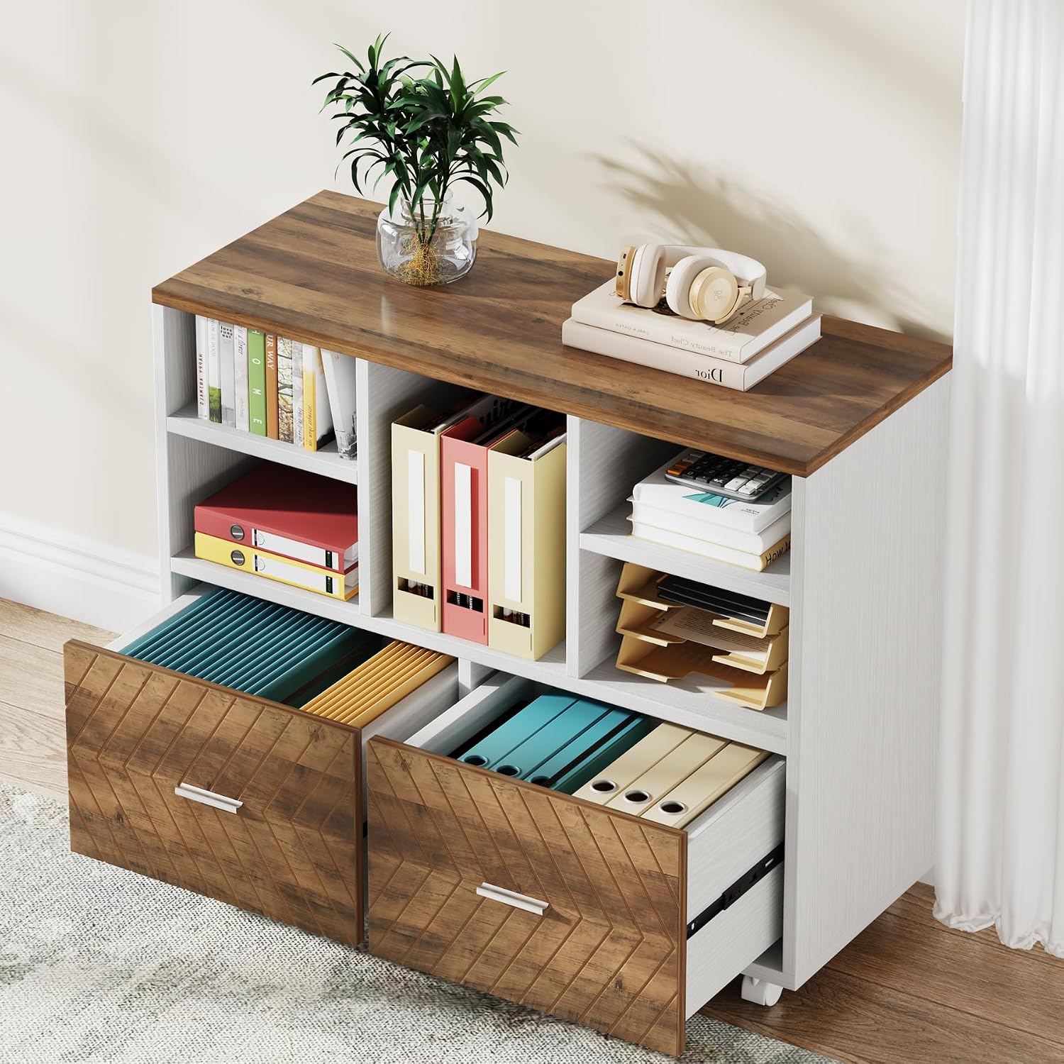 خزانة ملفات خشبية بدرجين، خزان - مراجعة Printer Stand وسعره