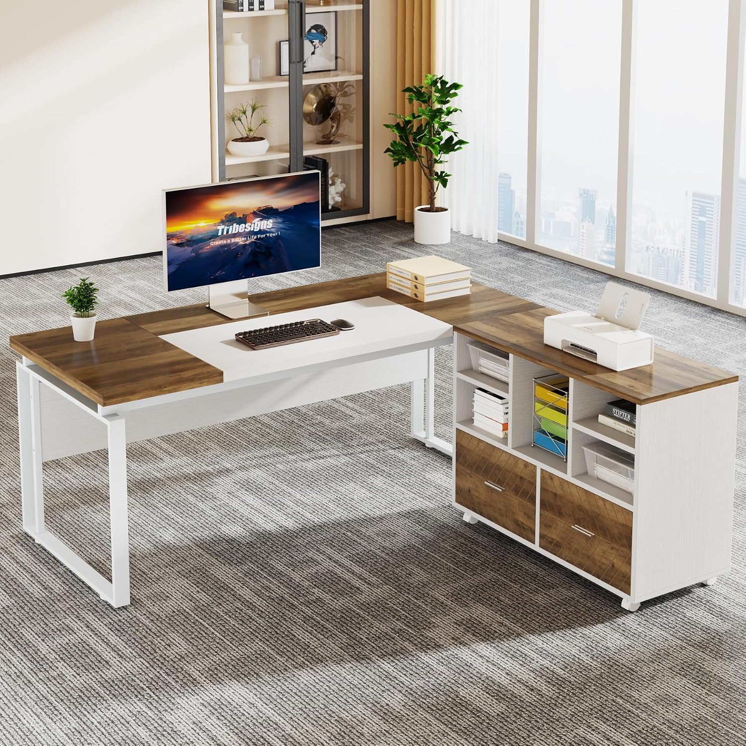 خزانة ملفات خشبية بدرجين، خزان - مراجعة Printer Stand وسعره