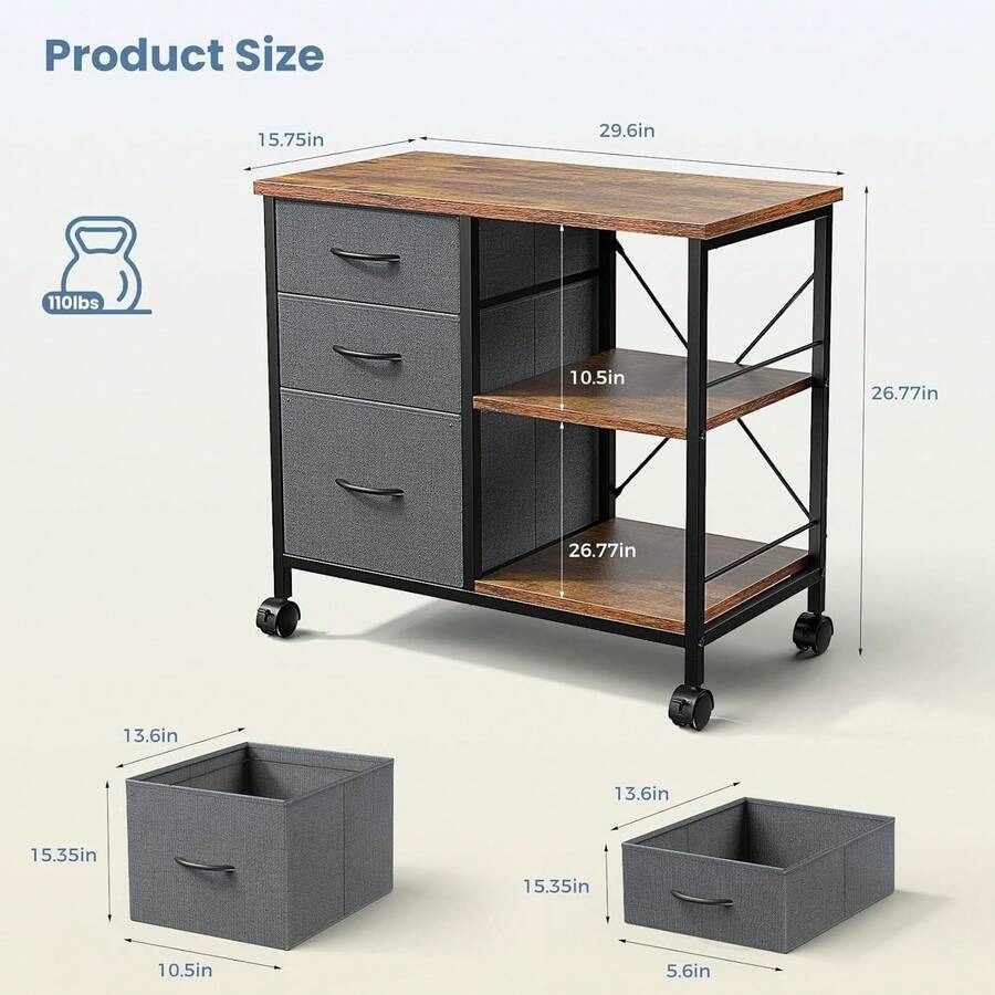خزانة ملفات متحركة من 3 طبقات  - مراجعة Printer Stand وسعره