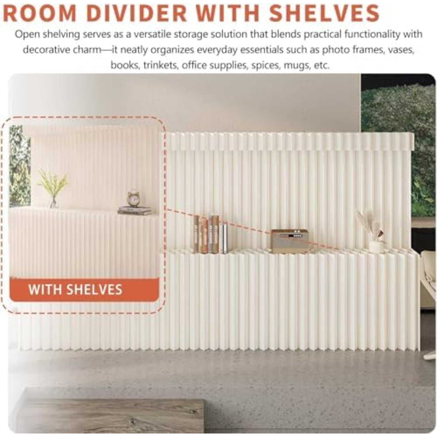 فاصل غرفة ورقي مع أرفف، حاجز ج - مراجعة Partition Screen Divider وسعره