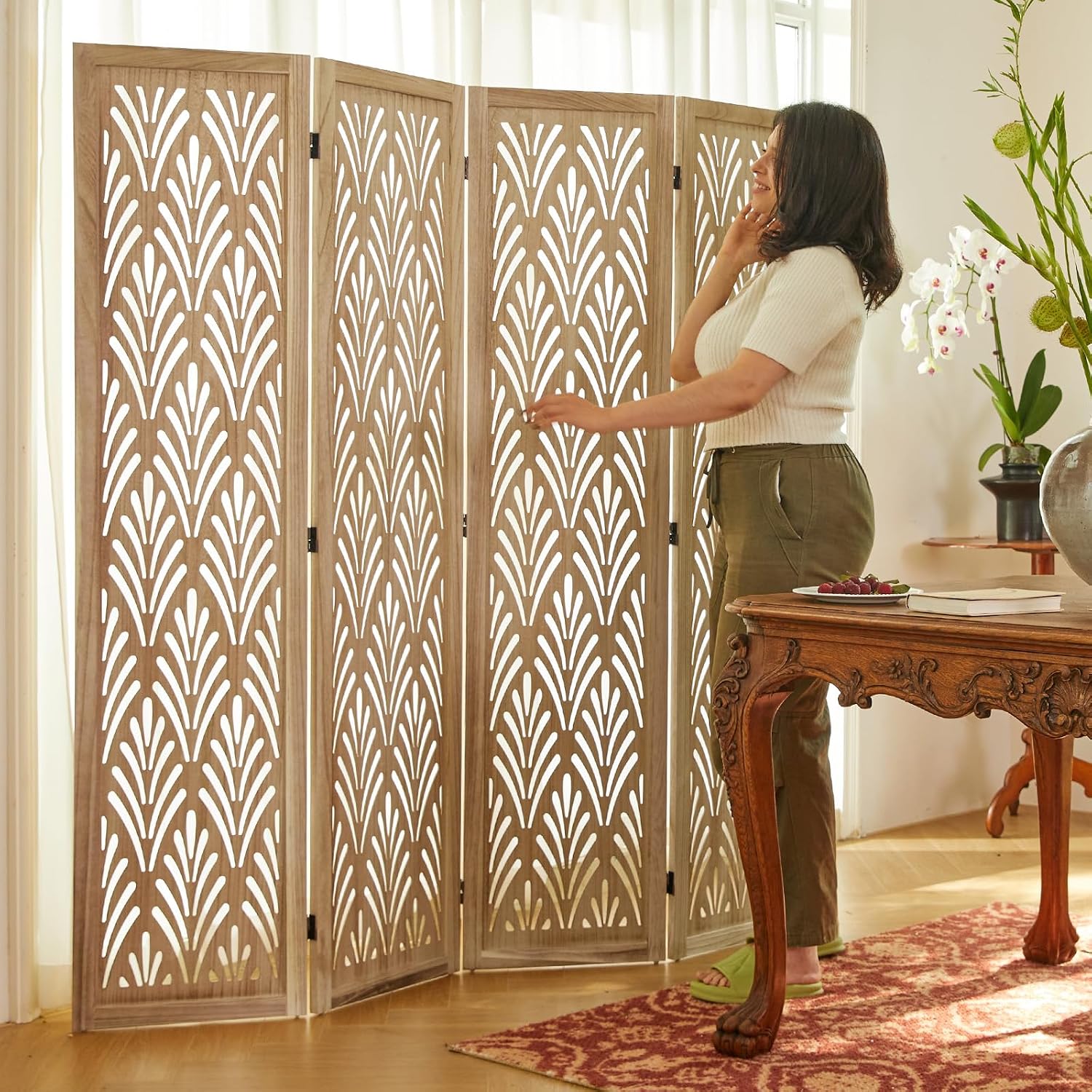 حاجز تقسيم غرفة قابل للطي بطول - مراجعة Partition Screen Divider وسعره